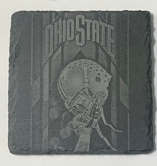 OSU Buckeyes slate coaster set.